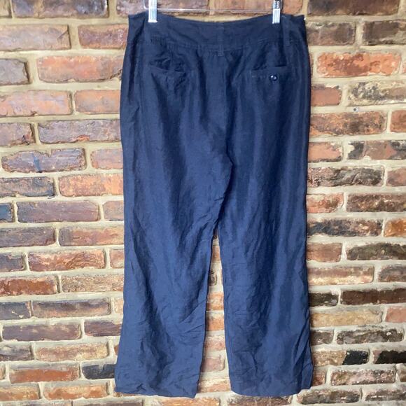 Atelier Black Chambray Wide Leg Dress Pants Women's Size 12 - Picture 4 of 5